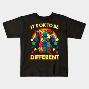 It's OK To Be Different Autism Awareness Puzzle Kids T-Shirt